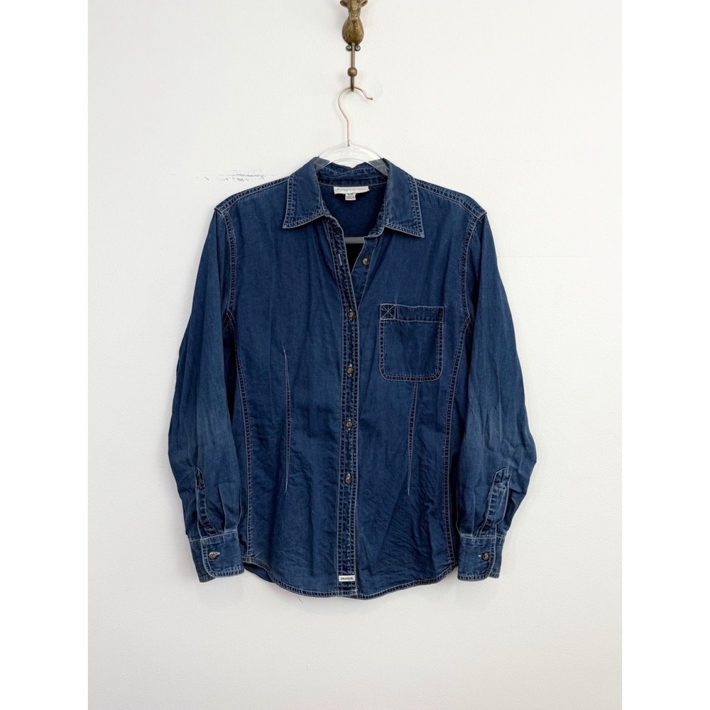 Vintage Emanuel Ungaro Denim Button Down Shirt Women's 6 Chambray Long Sleeve